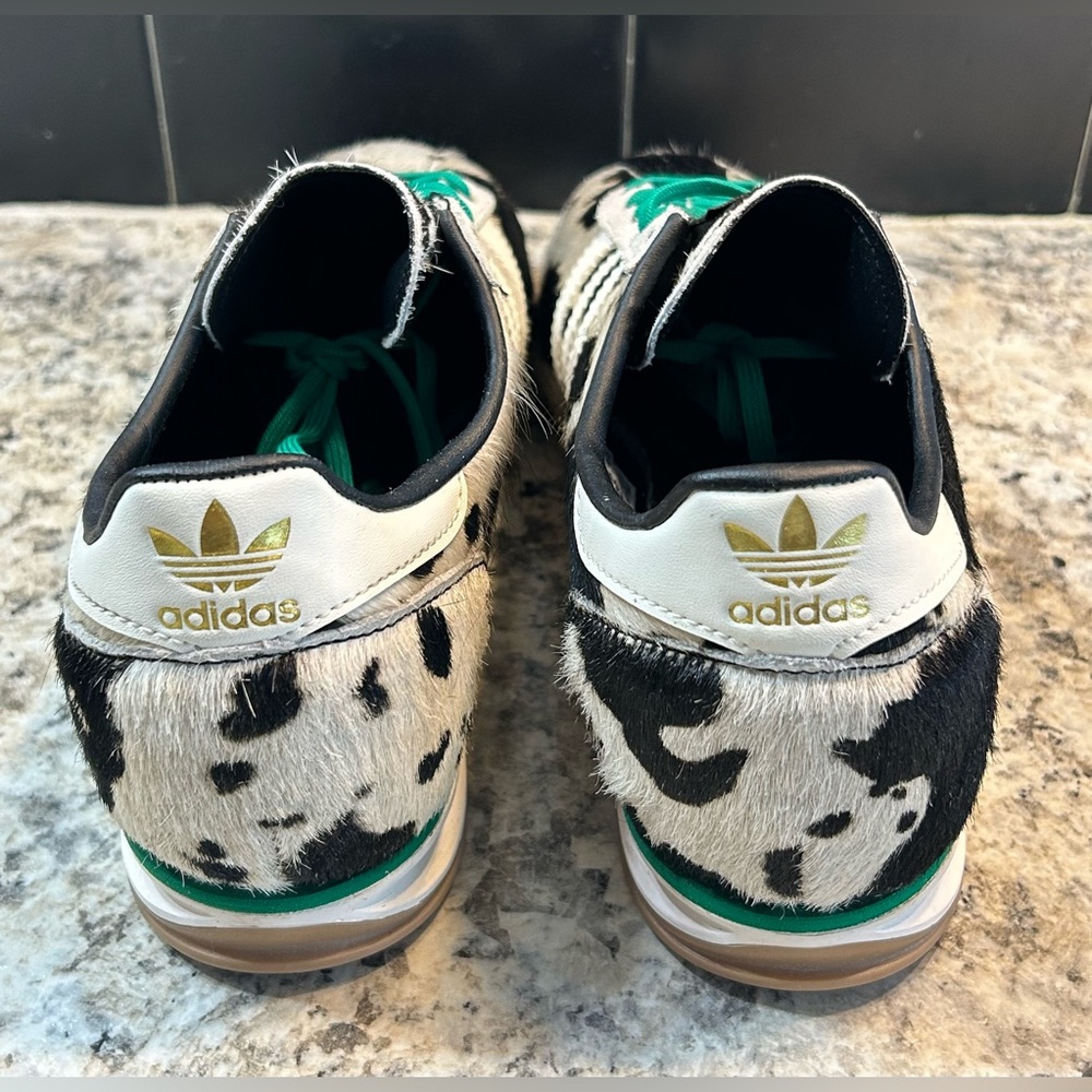 Adidas Men's Cow Print Sneakers with Teal Laces - Picture 9 of 13